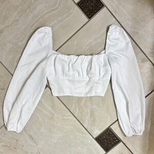 Princess Polly Elegant White Crop Top